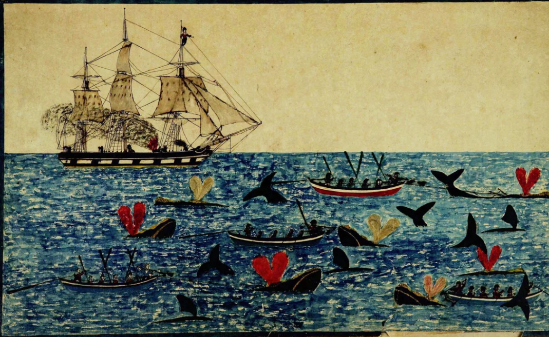Whaling logbooks are filled with stories of adventure 1 A-whale-chase-depicted-in-the-log-of-the-ship-Washington